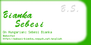 bianka sebesi business card